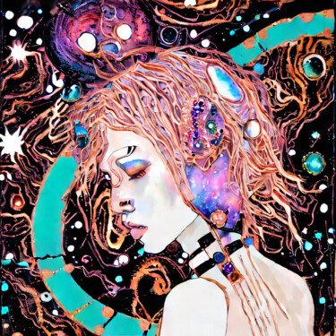 Digitale Kunst getiteld "Colorful stella" door Meahau, Origineel Kunstwerk, AI gegenereerde afbeelding