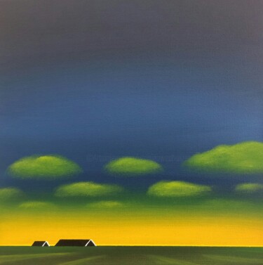 Painting titled "Yesterday Evening (…" by Nelly Van Nieuwenhuijzen, Original Artwork, Acrylic Mounted on Wood Stretcher frame