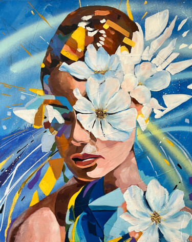Painting titled "Limitless" by Geethu Chandramohan, Original Artwork, Oil Mounted on Wood Stretcher frame