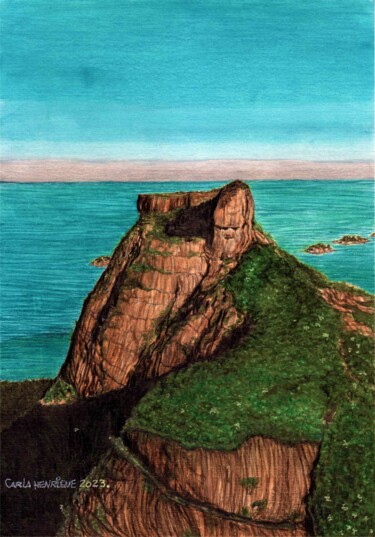 Pedra da gávea Drawing titled "Pedra da gávea" by Carla Henrique Silva, Original Artwork, Watercolor