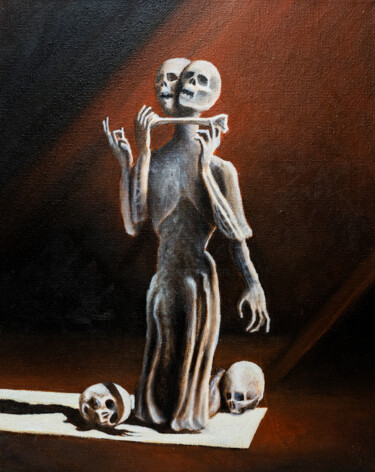 Schilderij getiteld "Terza apparizione" door Alessandro Casoni, Origineel Kunstwerk, Olie