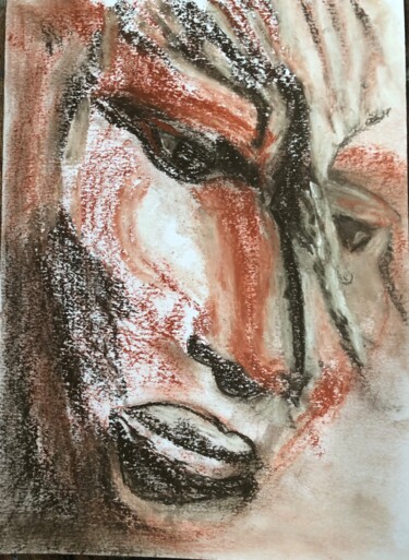 Tekening getiteld "Osmane Sow" door Daniele Morice, Origineel Kunstwerk, Krijt