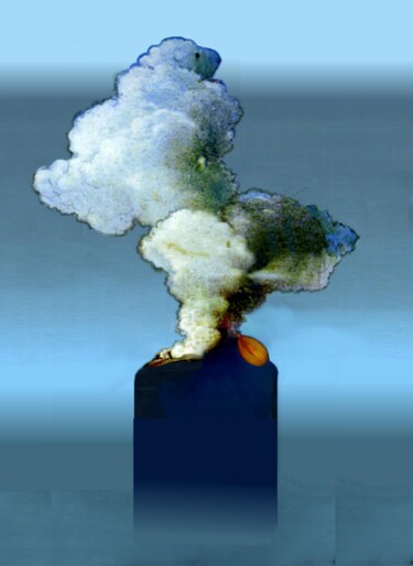 Schilderij getiteld "Etna (herc)" door Jean Lawa, Origineel Kunstwerk, Acryl