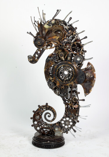 Sculptuur getiteld "Seahorse" door Simon Saronni, Origineel Kunstwerk, Metalen