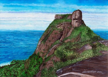 \Vista da Pedra da Gávea Drawing titled "\Vista da Pedra da…" by Carla Henrique Silva, Original Artwork, Watercolor
