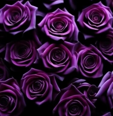 DAJA BLAQQ: FLOWER SERIES COLLECTION (WALL OF PURPLE ROSES) "DAJA BLAQQ: FLOWER…" başlıklı Dijital Sanat Daja tarafından, Orijinal sanat, AI tarafından oluşturulan görüntü