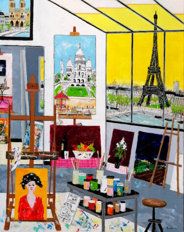 Peinture intitulée "Tableaux dans l'ate…" par Jean-Pierre Borderie, Œuvre d'art originale, Acrylique Monté sur Châssis en bo…