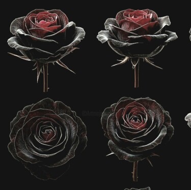 DAJA:FLOWER SERIES COLLECTION (FIORI DI CIOCOLATTO NOIR) Цифровое искусство под названием "DAJA:FLOWER SERIES…" - Daja, Подлинное произведение искусства, Изображение, сгенерированно…