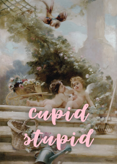 제목이 "Cupid's Innocent Ad…"인 디지털 아트 春宇 关로, 원작, AI 생성 이미지 판지에 장착됨