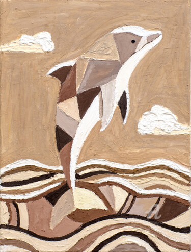 Schilderij getiteld "Topological Sea Son…" door Jack Luo, Origineel Kunstwerk, Acryl