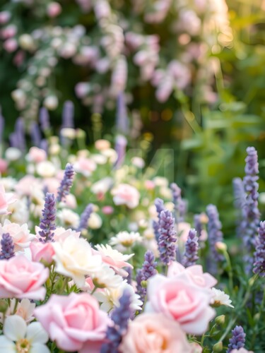 Digital Arts titled "Romantic Bloom – Ga…" by Caprice, Original Artwork, AI generated image