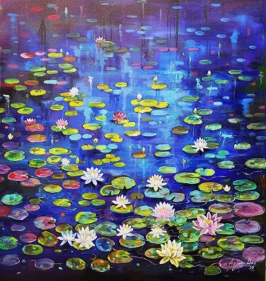 绘画 标题为“WATER LILIES” 由Arjun Das Arjun Das, 原创艺术品, 丙烯