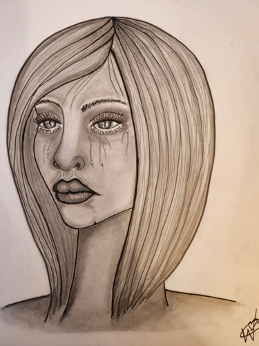 Dibujo titulada "Mélancolie" por Christina Willaime (Tinachoupy), Obra de arte original, Lápiz