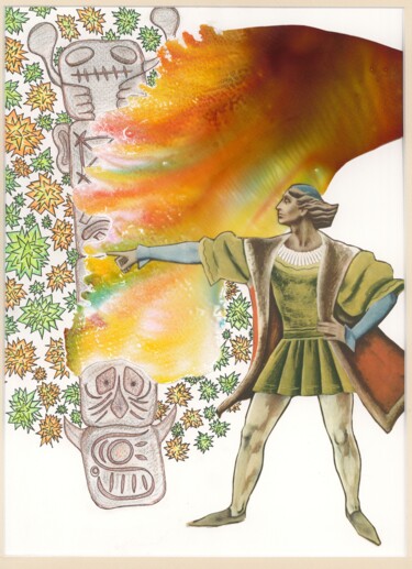 Collages titled "Manifest Destiny" by O.M.A., Original Artwork, Ink