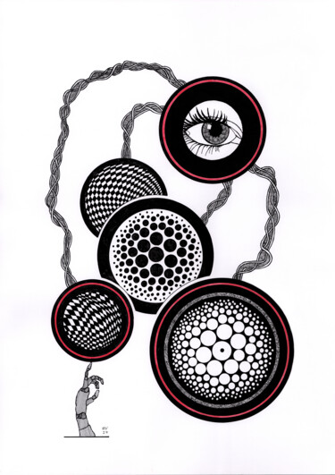 Tekening getiteld "Reizflut" door Andreas Vogelmann, Origineel Kunstwerk, Inkt