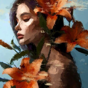 Inspiration, portrait Картина под названием "Inspiration, portra…" - Marina Fedorova, Подлинное произведение искусства, Акрил