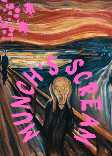 Arts numériques intitulée "The Scream - Edvard…" par Chun Yu Guan, Œuvre d'art originale, Image générée par l'IA Monté sur C…