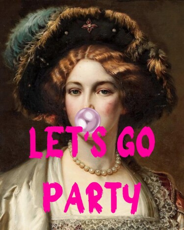 "Vintage Glamour Par…" başlıklı Dijital Sanat 春宇 关 tarafından, Orijinal sanat, AI tarafından oluşturulan görüntü Karton üzer…