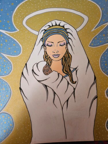 Marie l'Immaculée Conception Dibujo titulada "Marie l'Immaculée C…" por Christina Willaime (Tinachoupy), Obra de arte original, Rotulador