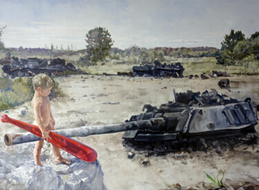 「Kotygoroshko」というタイトルの絵画 Anatoly Varvarovによって, オリジナルのアートワーク, オイル ウッドストレッチャーフレームにマウント