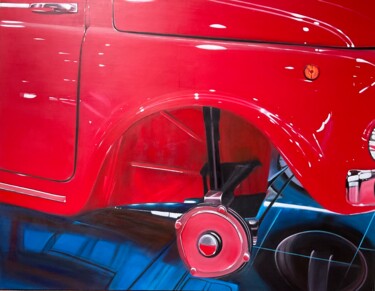 Painting titled "Réflexion Fiat 500…" by Gilbert Duchamp, Original Artwork, Acrylic