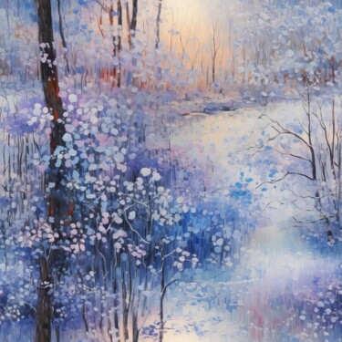 Arts numériques intitulée "Winter Woodland" par Amanda Moore, Œuvre d'art originale, Image générée par l'IA