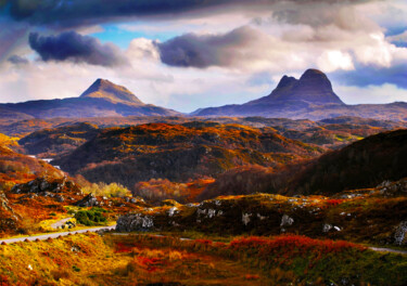 Assynt, Sutherland, Scottish Highlands "Assynt, Sutherland,…" başlıklı Fotoğraf Peter Watson tarafından, Orijinal sanat, Dijital Fotoğrafçılık Ahşap Sedye çerçeves…