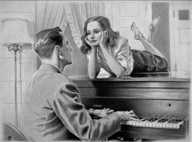"Eine Melodie lang..." (for the length of a melody) ""Eine Melodie lang.…" başlıklı Resim Steffen Schwolow tarafından, Orijinal sanat, Kalem
