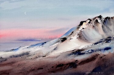 New Zealand Mountain Silence Painting titled "New Zealand Mountai…" by Eugenia Gorbacheva, Original Artwork, Watercolor
