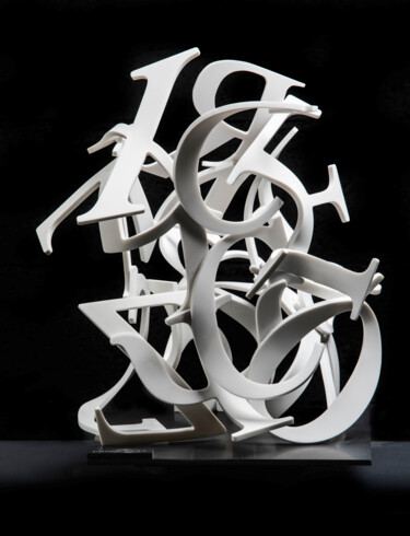 Sculpture titled "L'ECRITURE DU SILEN…" by Jovhanna Rutvanowska, Original Artwork, Resin