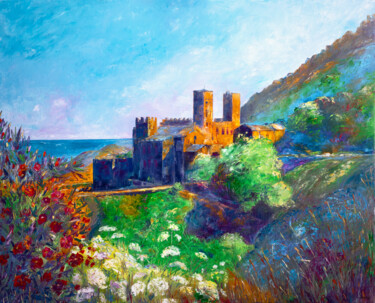 「Sant Pere de Rodes…」というタイトルの絵画 Natalia Shchipakinaによって, オリジナルのアートワーク, オイル ウッドストレッチャーフレームにマウント