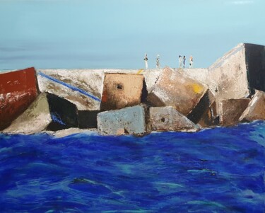 Painting titled "Brise Lame" by Vigose, Original Artwork, Acrylic Mounted on Wood Stretcher frame