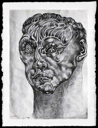 印花与版画 标题为“"Doubting European"” 由Angel Rengell, 原创艺术品, 墨