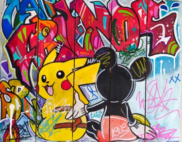 绘画 标题为“Street art "Friends"” 由Caronart, 原创艺术品, 丙烯