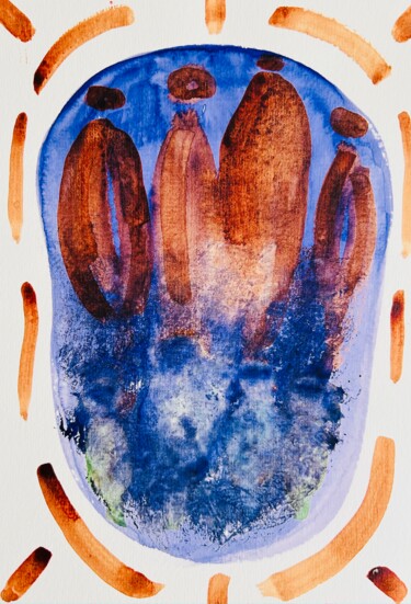 Rooted Voices Watercolor on Paper Pintura intitulada "Rooted Voices Water…" por Violeta Allaberdieva, Obras de arte originais, Aquarela