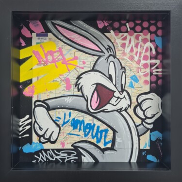 Pintura intitulada "Bugs loves Paris" por Nacks, Obras de arte originais, Acrílico Montado em Outro painel rígido