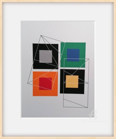 Collages getiteld "Traçage 36" door Jordan Ravy, Origineel Kunstwerk, Collages Gemonteerd op Karton
