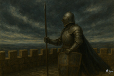 「The Vigilant Sentin…」というタイトルの絵画 Elio Segundo Sanchezによって, オリジナルのアートワーク, オイル