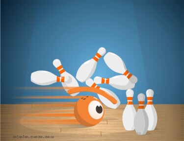 数字艺术 标题为“bowlling eye” 由Ojolo - Abel García, 原创艺术品, 2D数字工作