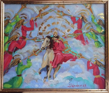 Jesus Original Framed, Coming of Christ Painting, Modern Art 绘画 标题为“Jesus Original Fram…” 由Svetlana Sindere, 原创艺术品, 油 安装在纸板上