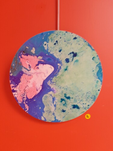 Schilderij getiteld "Inspiration Lac Hil…" door Béatrice Burel, Origineel Kunstwerk, Inkt Gemonteerd op Houten paneel