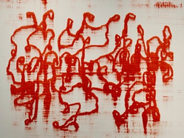 Painting titled "This kind of troubl…" by Luca Brandi, Original Artwork, Oil Mounted on Wood Stretcher frame
