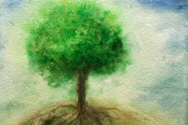 Tree of life Peinture intitulée "Tree of life" par Tatiana Nepomniashchikh, Œuvre d'art originale, Aquarelle