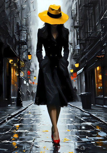 Arte digitale intitolato "MYSTERIOUS WOMAN" da Umur Hozatli, Opera d'arte originale, Immagine generata dall'IA Montato su ar…