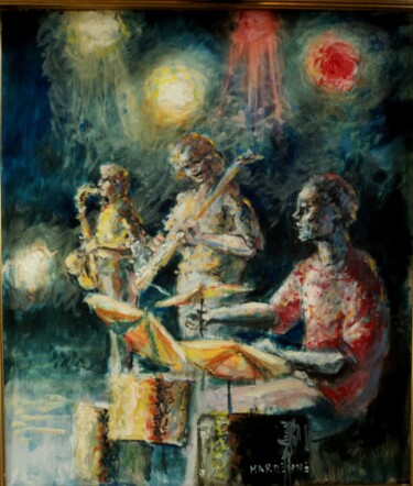 Peinture intitulée "jazz concert" par Claude Hardenne, Œuvre d'art originale, Huile