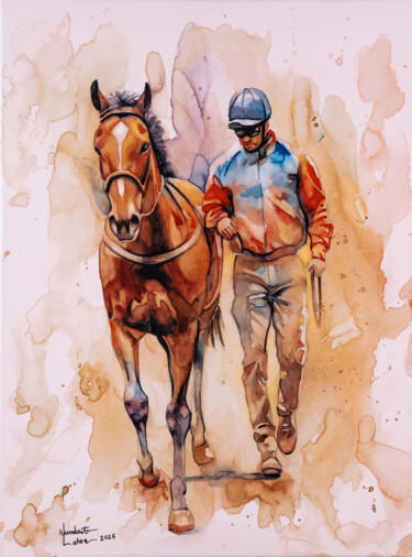 Painting titled "Impact" by Humberto Lahera González, Original Artwork, Watercolor Mounted on Wood Stretcher frame