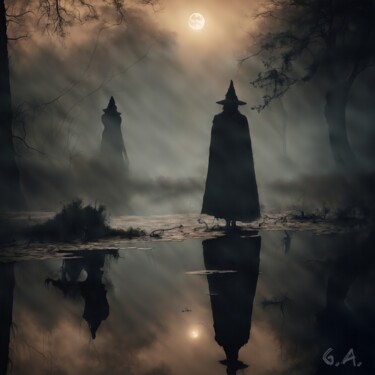 Digital Arts titled "Rite des Sorcières…" by Gaboriau Gérald, Original Artwork, Digital Painting