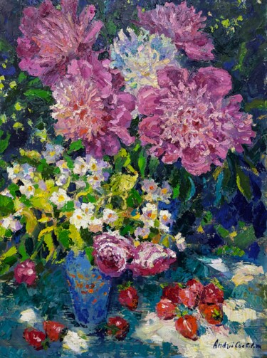 Sunny day bouquet 「Sunny day bouquet」というタイトルの絵画 Andrii Chebotaruによって, オリジナルのアートワーク, オイル