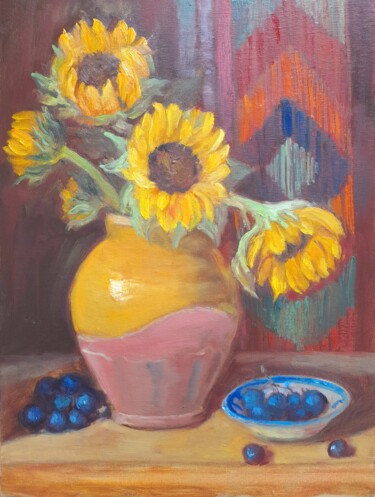 "Touch of the sun" başlıklı Tablo Liudmyla Lelechenko tarafından, Orijinal sanat, Petrol Karton üzerine monte edilmiş