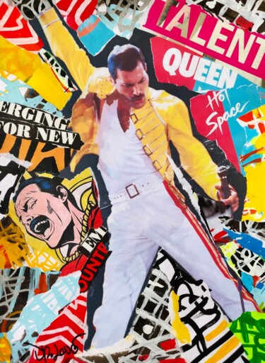绘画 标题为“Freddie Mercury” 由Dr. Love, 原创艺术品, 拼贴